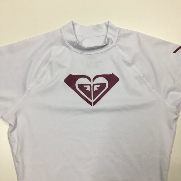 NWT ROXY White UPF50+ Mock Neck Swim Beach Surf Flatlock Activewear Shirt Top - Picture 6 of 9